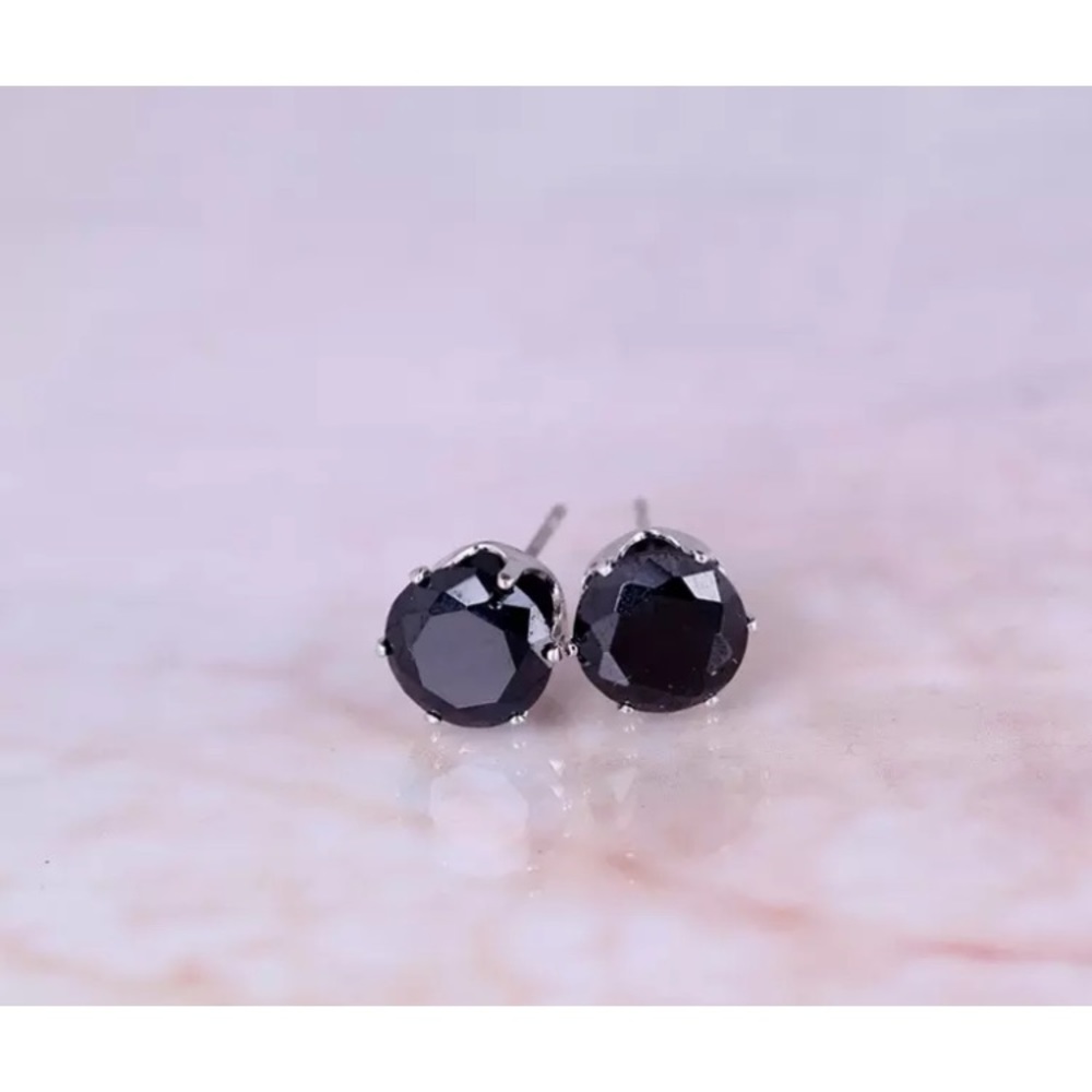 💖 Hypoallergenic Stainless Steel Black Earrings 6mm NEW